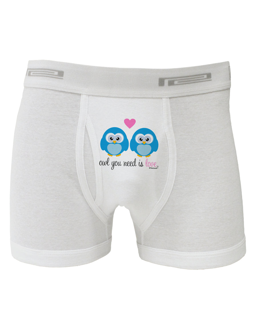 Owl You Need Is Love - Blue Owls Boxer Briefs by TooLoud-Boxer Briefs-TooLoud-White-Small-Davson Sales