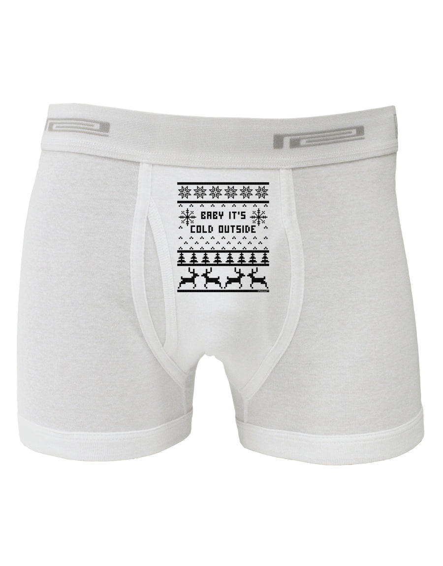 Baby It's Cold Outside Christmas Sweater Design Boxer Briefs-Boxer Briefs-TooLoud-White-Small-Davson Sales