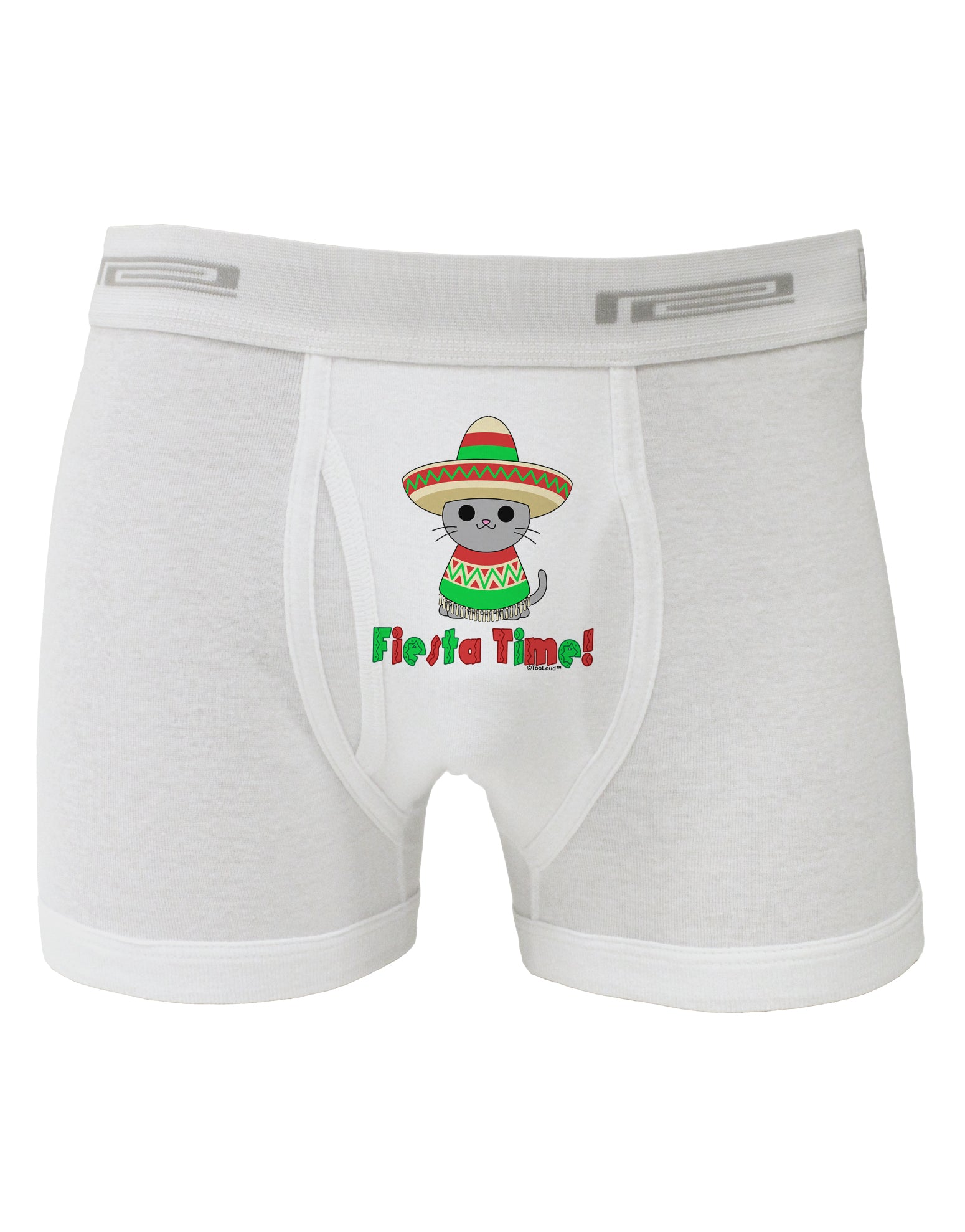 Fiesta Time - Cute Sombrero Cat Boxer Briefs by TooLoud-Boxer Briefs-TooLoud-White-Small-Davson Sales