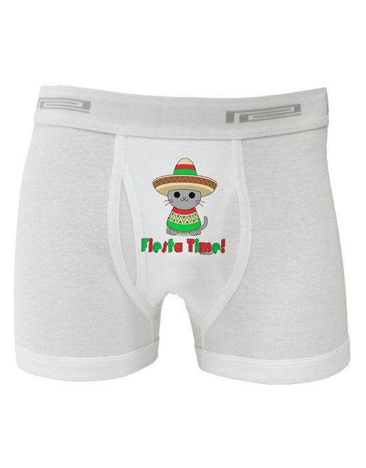 Fiesta Time - Cute Sombrero Cat Boxer Briefs by TooLoud-Boxer Briefs-TooLoud-White-Small-Davson Sales