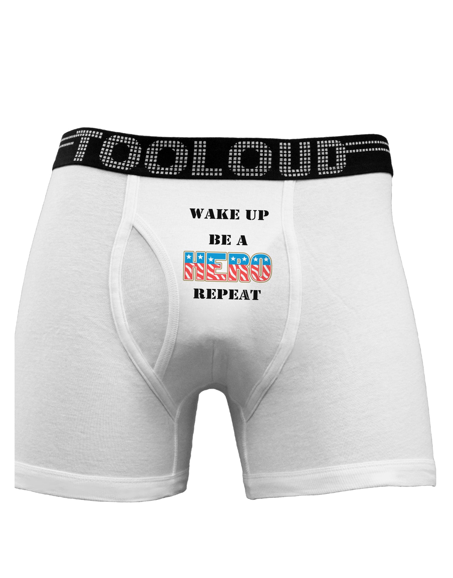 Wake Up Be A Hero Repeat Boxer Briefs by TooLoud-Boxer Briefs-TooLoud-White-Small-Davson Sales