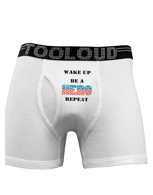 Wake Up Be A Hero Repeat Boxer Briefs by TooLoud-Boxer Briefs-TooLoud-White-Small-Davson Sales