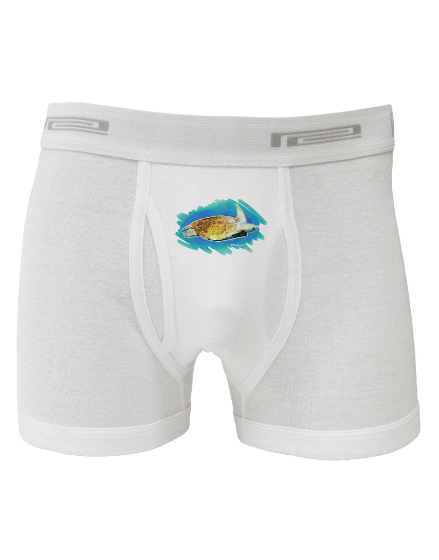 Turtle Watercolor Boxer Briefs-Boxer Briefs-TooLoud-White-Small-Davson Sales