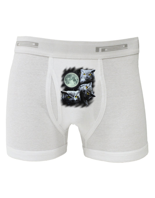 Three Owls and Moon Boxer Briefs-Boxer Briefs-TooLoud-White-Small-Davson Sales