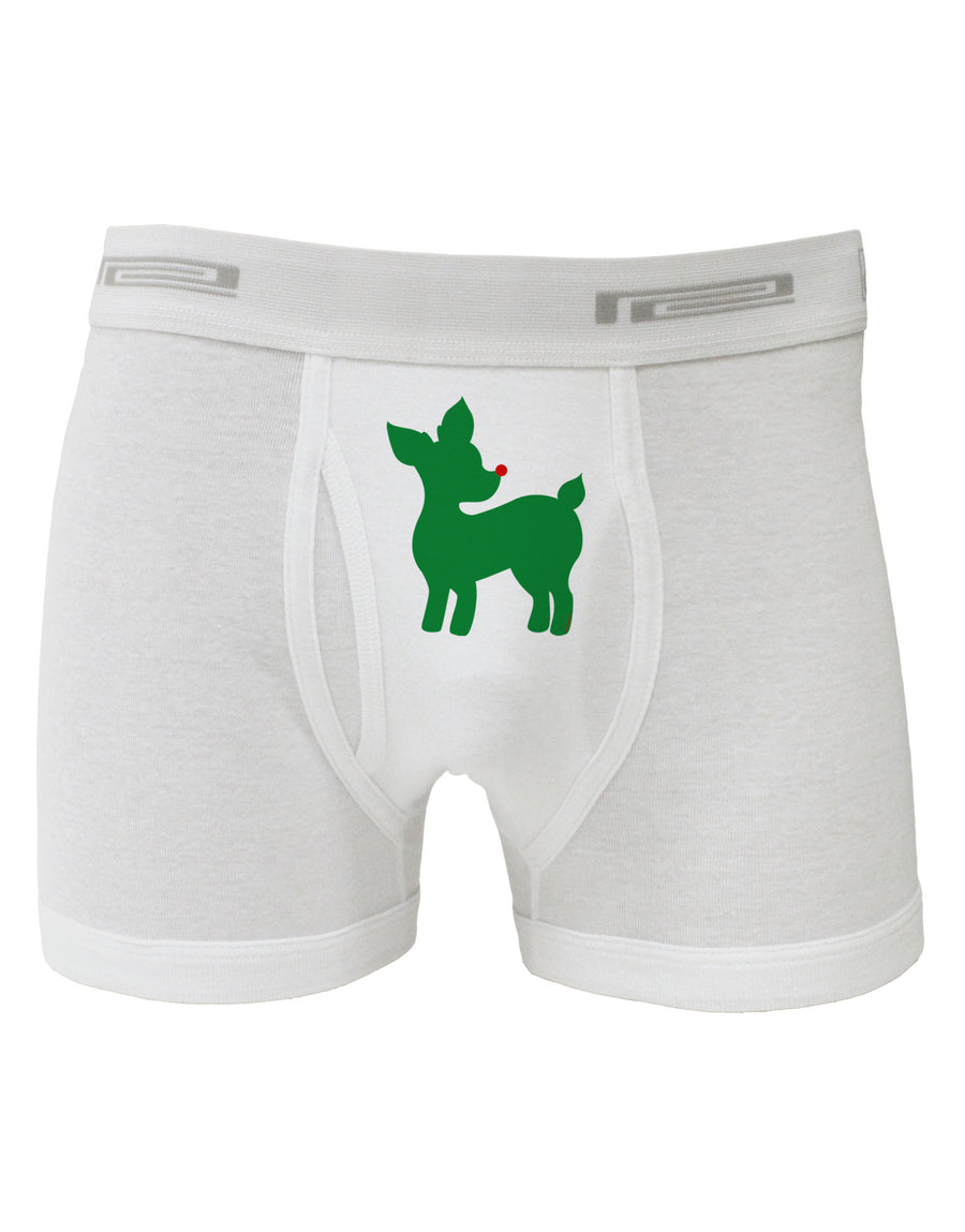 Cute Red and Green Rudolph - Christmas Boxer Briefs by TooLoud-Boxer Briefs-TooLoud-White-Small-Davson Sales