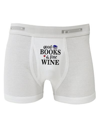 Good Books and Fine Wine Boxer Briefs-Boxer Briefs-TooLoud-White-Small-Davson Sales