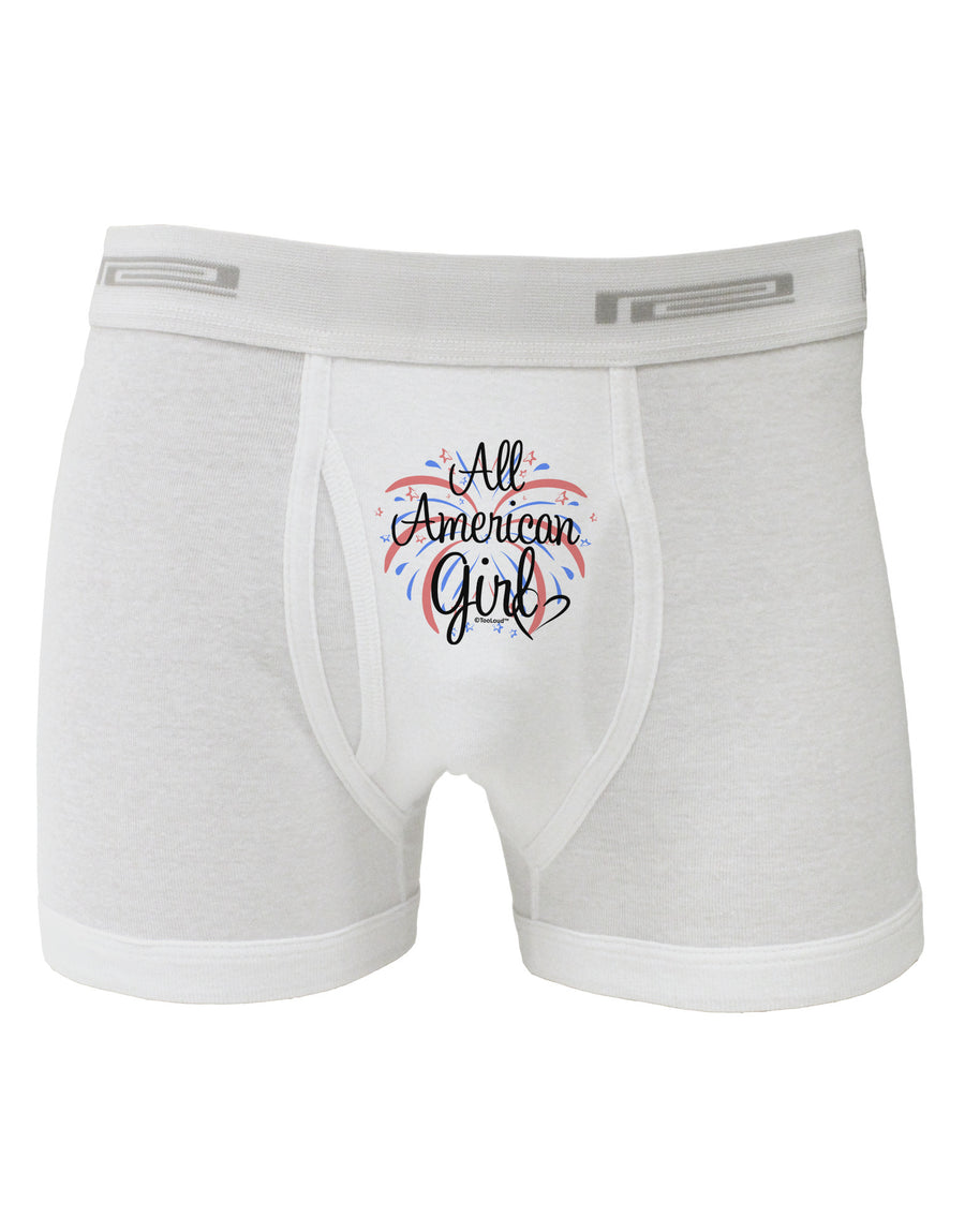 All American Girl - Fireworks and Heart Boxer Briefs by TooLoud-Boxer Briefs-TooLoud-White-Small-Davson Sales