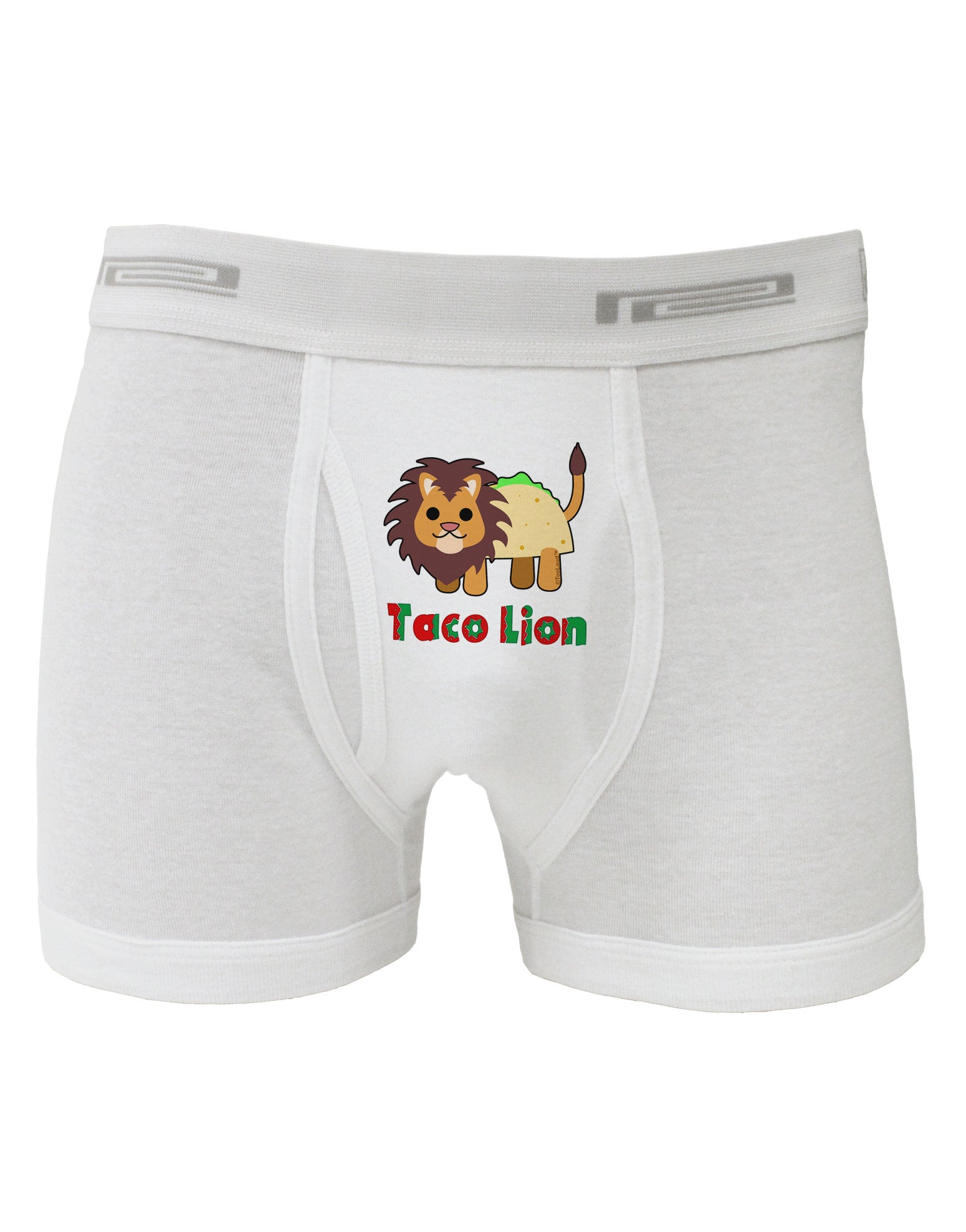 Cute Taco Lion Text Boxer Briefs-Boxer Briefs-TooLoud-White-Small-Davson Sales
