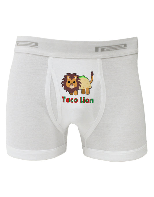 Cute Taco Lion Text Boxer Briefs-Boxer Briefs-TooLoud-White-Small-Davson Sales