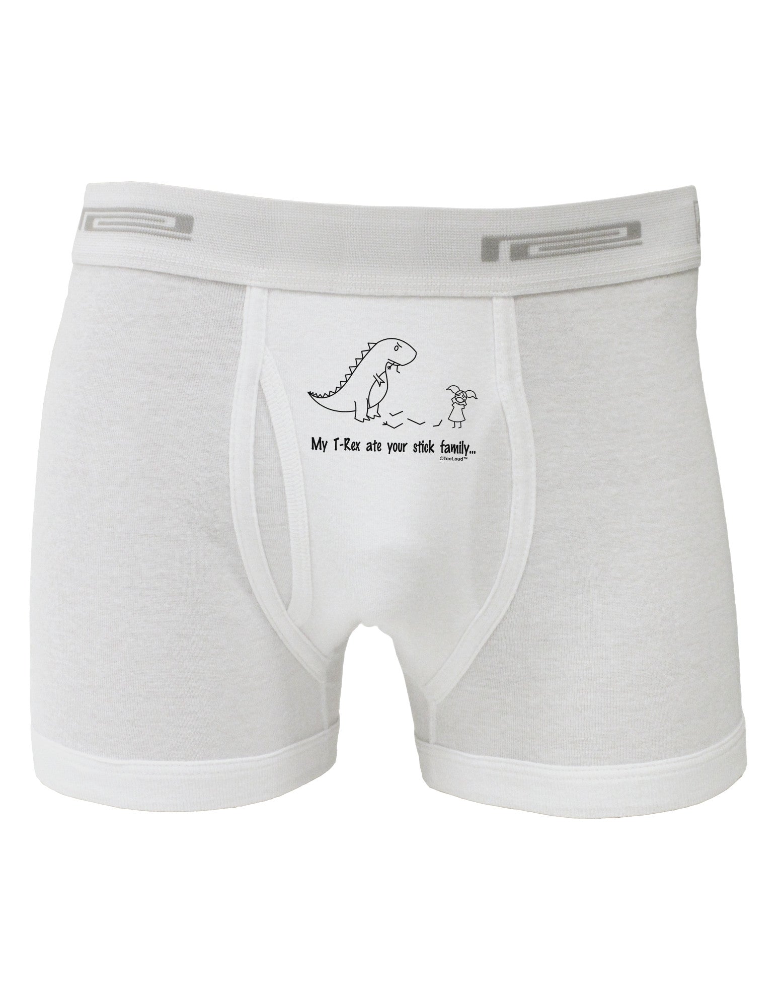 My T-Rex Ate Your Stick Family - Line Boxer Briefs by TooLoud-Boxer Briefs-TooLoud-White-Small-Davson Sales