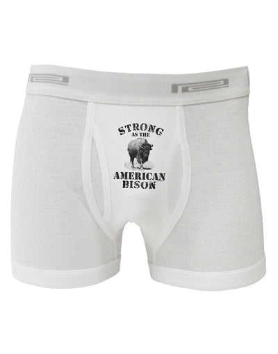 Strong Bison Text Boxer Briefs-Boxer Briefs-TooLoud-White-Small-Davson Sales