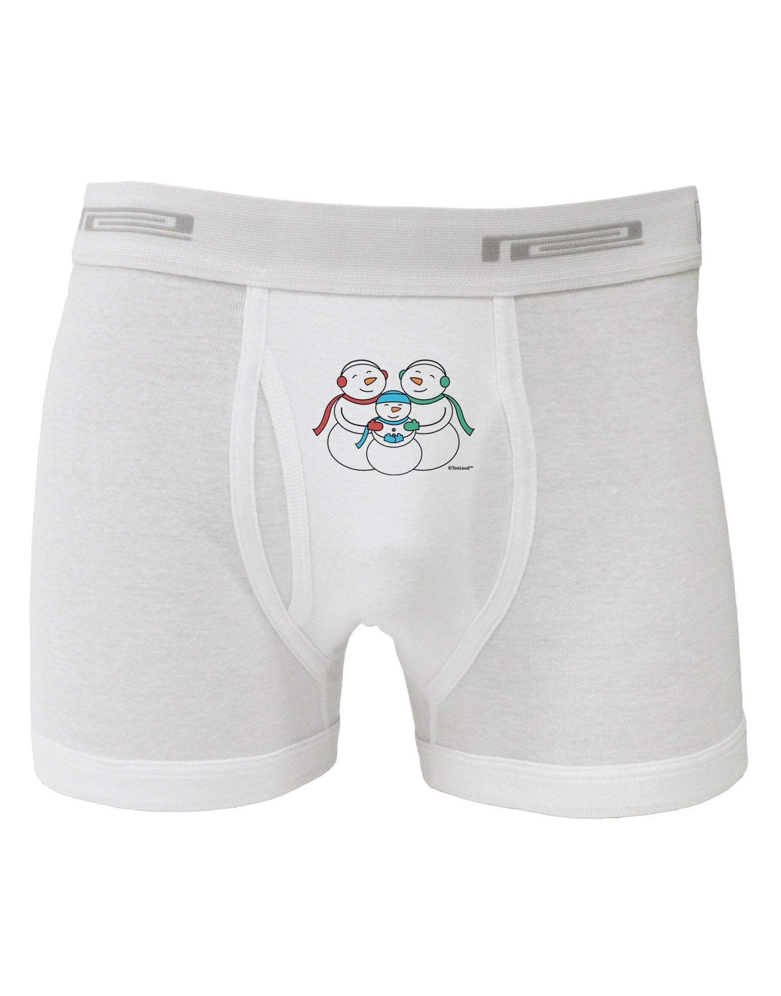 Cute Snowman Family with Boy Boxer Briefs by TooLoud-Boxer Briefs-TooLoud-White-Small-Davson Sales