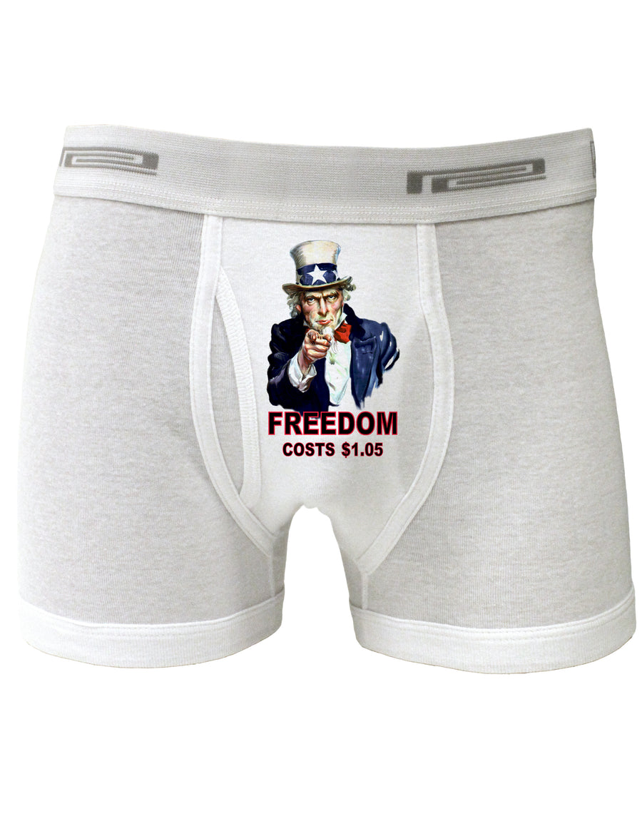 Uncle Sam Freedom Costs a Buck O Five Boxer Briefs-Boxer Briefs-TooLoud-White-Small-Davson Sales