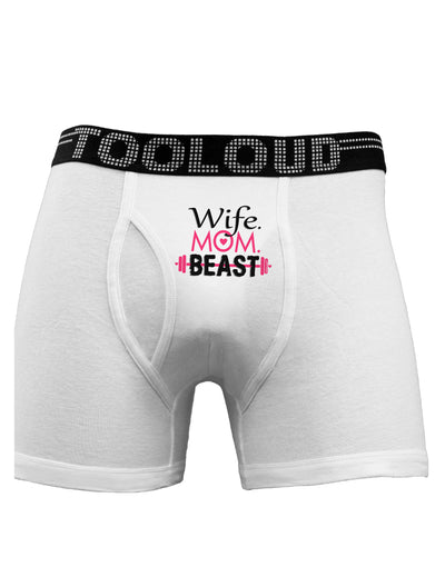 Wife Mom Beast Boxer Briefs-Boxer Briefs-TooLoud-White-Small-Davson Sales