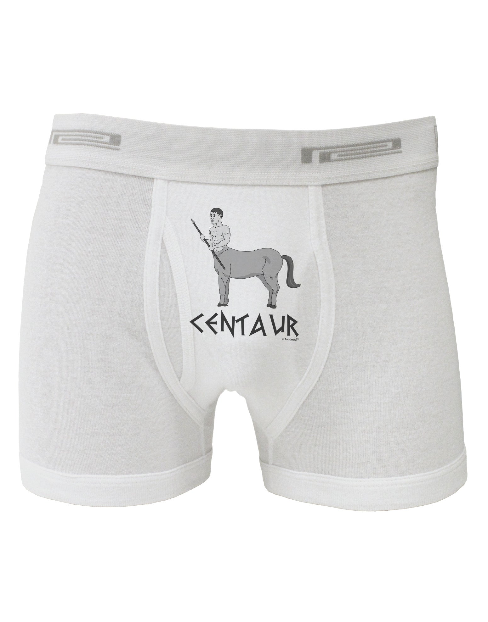 Greek Mythology Centaur Design - Grayscale - Text Boxer Briefs by TooLoud-Boxer Briefs-TooLoud-White-Small-Davson Sales