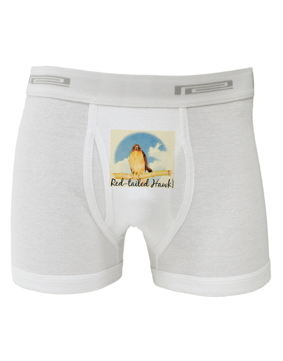 Red-tailed Hawk Text Boxer Briefs-Boxer Briefs-TooLoud-White-Small-Davson Sales