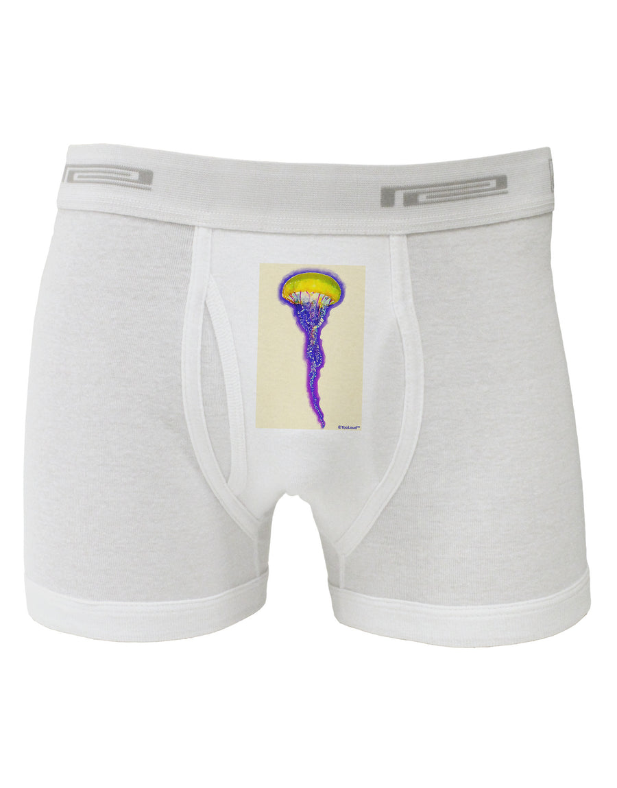 Jellyfish Outlined in Purple Watercolor Boxer Briefs-Boxer Briefs-TooLoud-White-Small-Davson Sales