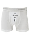 Jesus Saves - Cross Shape Design Boxer Briefs by TooLoud-Boxer Briefs-TooLoud-White-Small-Davson Sales