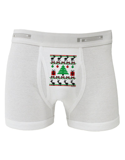 Tree with Gifts Ugly Christmas Sweater Boxer Briefs-Boxer Briefs-TooLoud-White-Small-Davson Sales