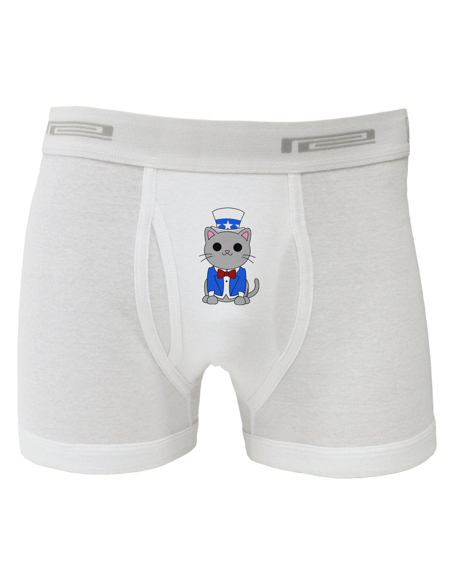 Patriotic Cat Boxer Briefs by TooLoud-Boxer Briefs-TooLoud-White-Small-Davson Sales