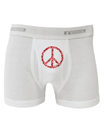 Peace Sign Hearts Red Boxer Briefs-Boxer Briefs-TooLoud-White-Small-Davson Sales