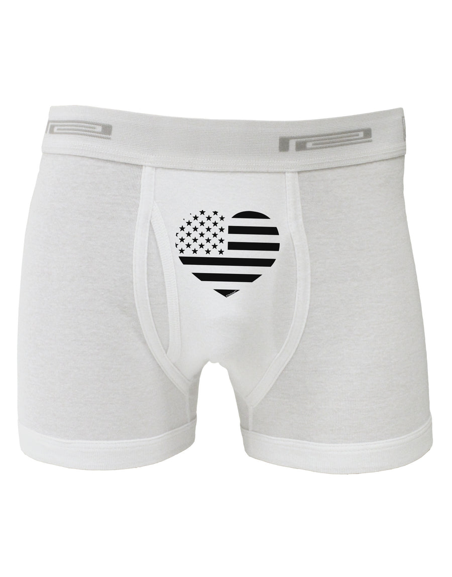 American Flag Heart Design - Stamp Style Boxer Briefs by TooLoud-Boxer Briefs-TooLoud-White-Small-Davson Sales