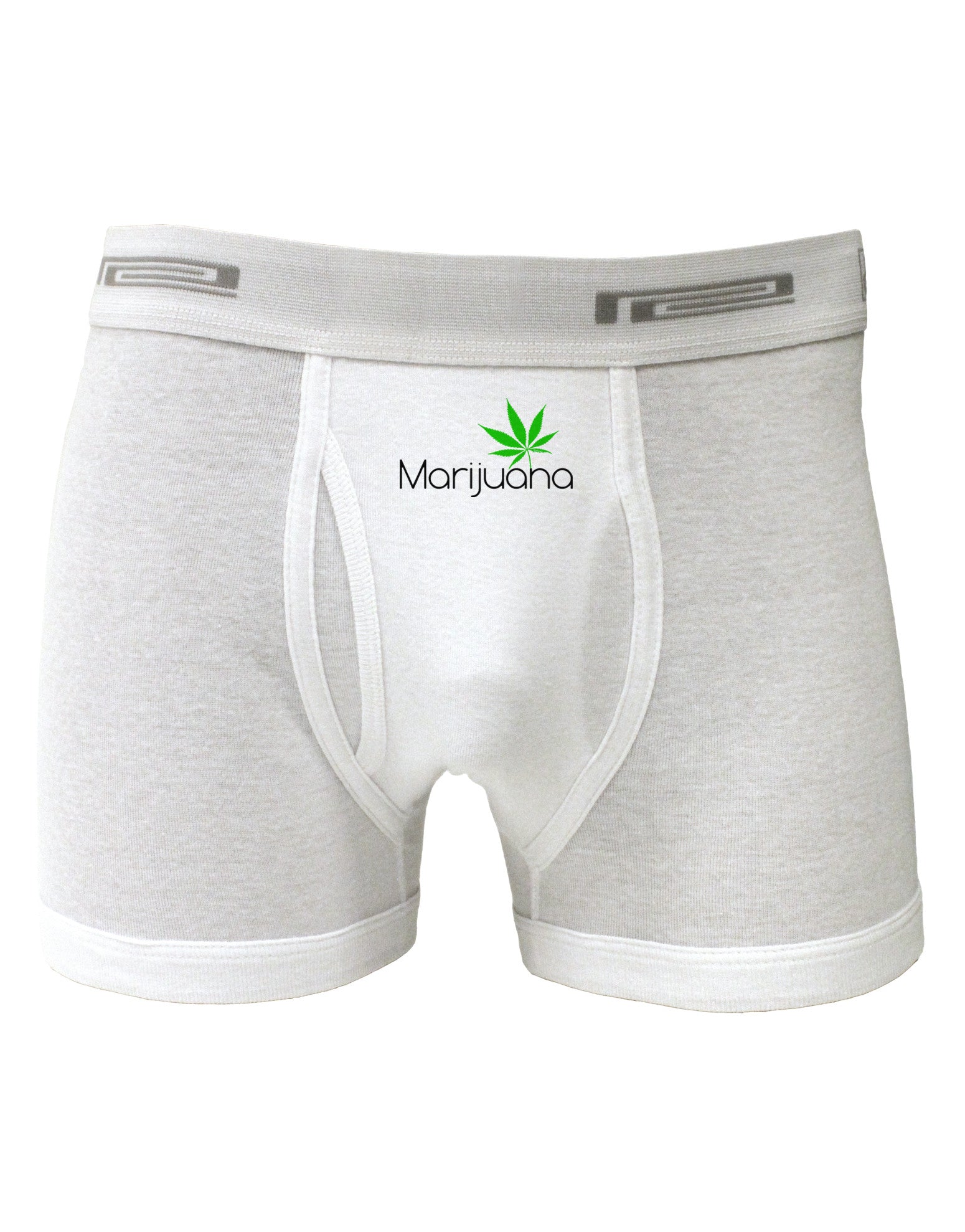 Marijuana Text and Leaf Boxer Briefs-Boxer Briefs-TooLoud-White-Small-Davson Sales