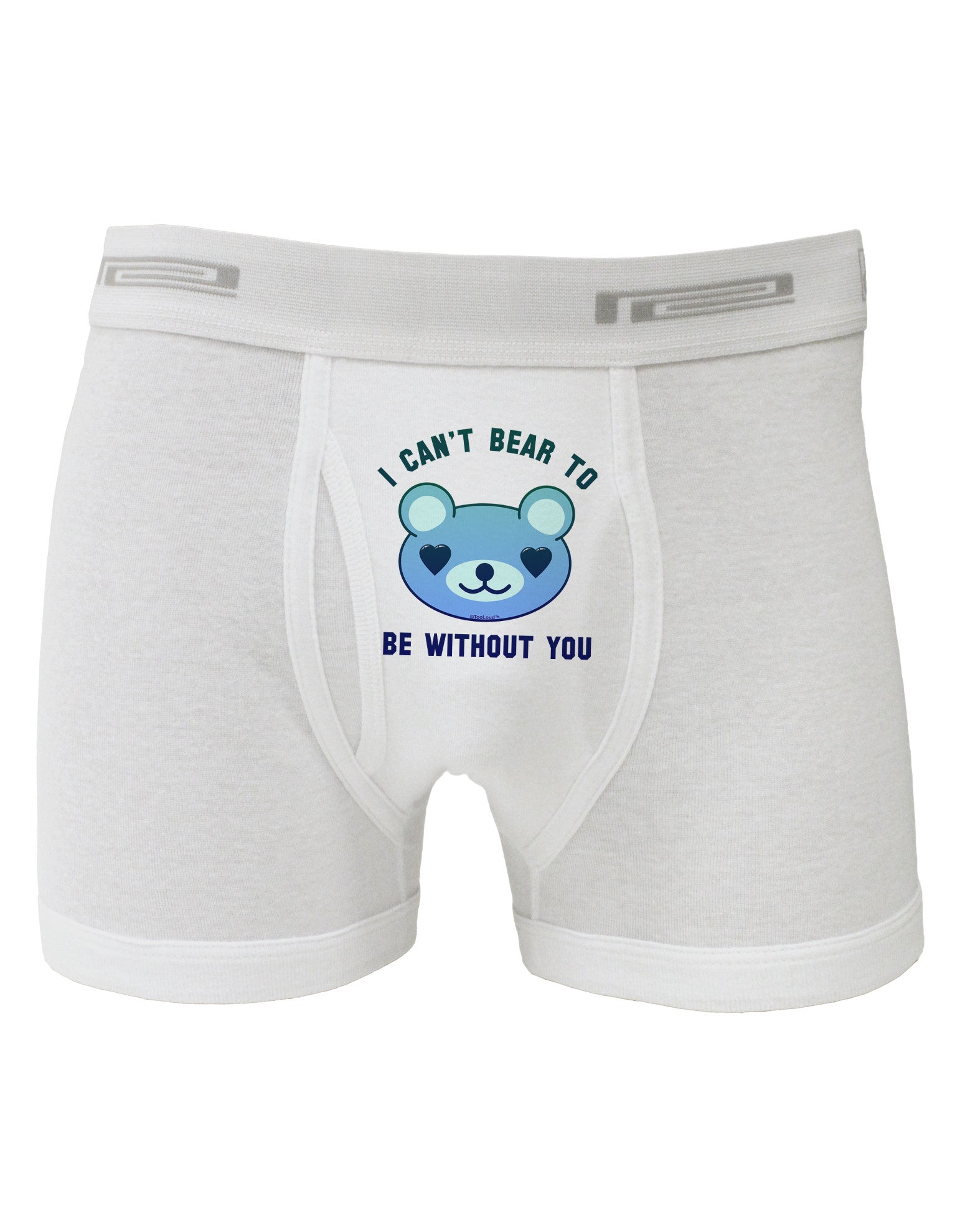 I Can't Bear to be Without You Blue Boxer Briefs by-Boxer Briefs-TooLoud-White-Small-Davson Sales