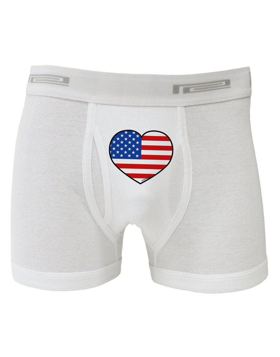 American Flag Heart Design Boxer Briefs by TooLoud-Boxer Briefs-TooLoud-White-Small-Davson Sales