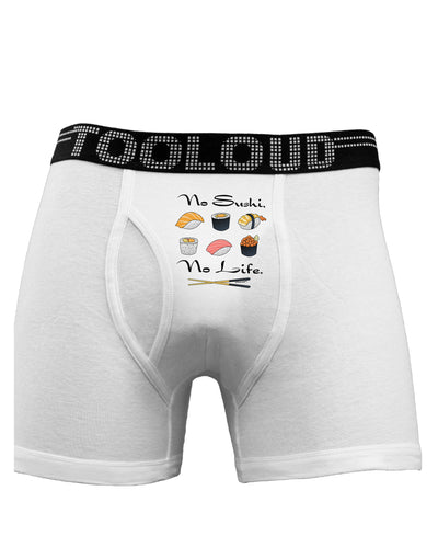 No Sushi No Life Boxer Briefs-Boxer Briefs-TooLoud-White-Small-Davson Sales