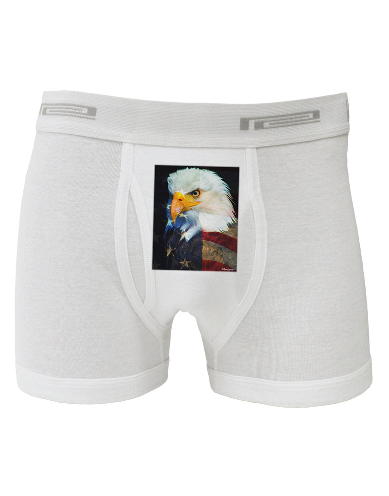 Patriotic Eagle with Flag Men's Underwear Boxer Briefs-Large (36-38)
