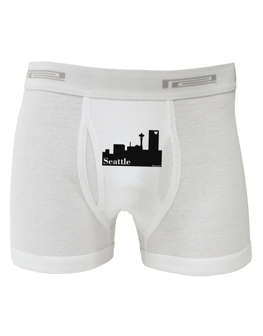 Seattle Skyline with Space Needle Boxer Briefs by TooLoud-Boxer Briefs-TooLoud-White-Small-Davson Sales