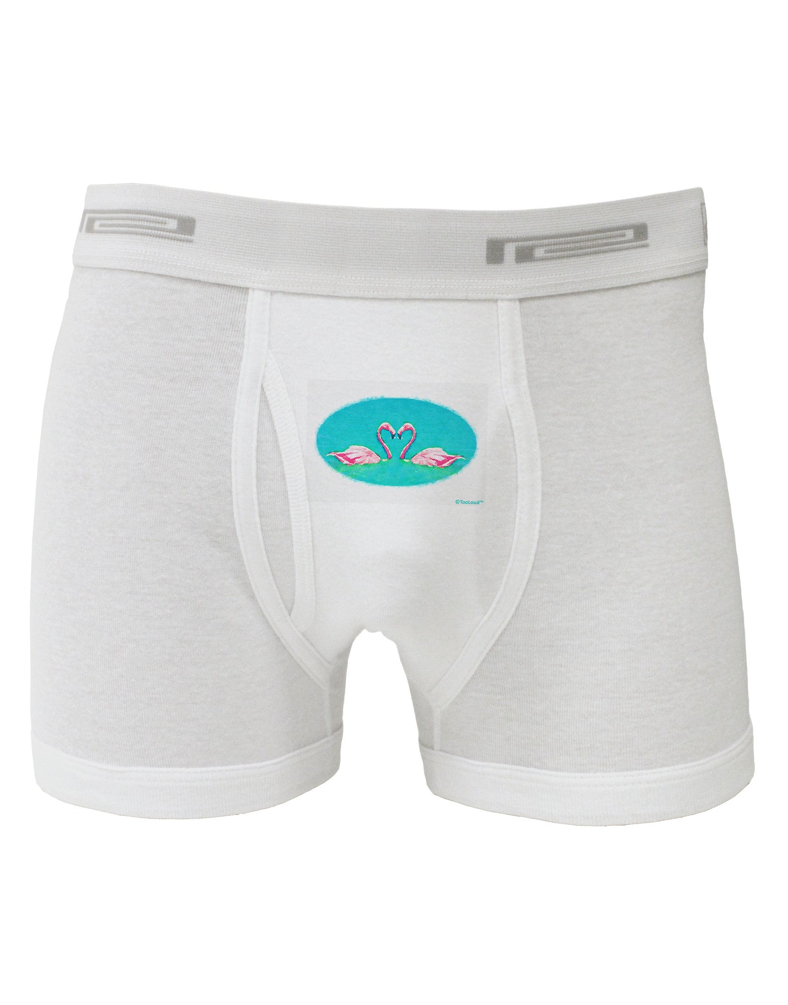 Love Birds - Flamingos Watercolor Boxer Briefs-Boxer Briefs-TooLoud-White-Small-Davson Sales