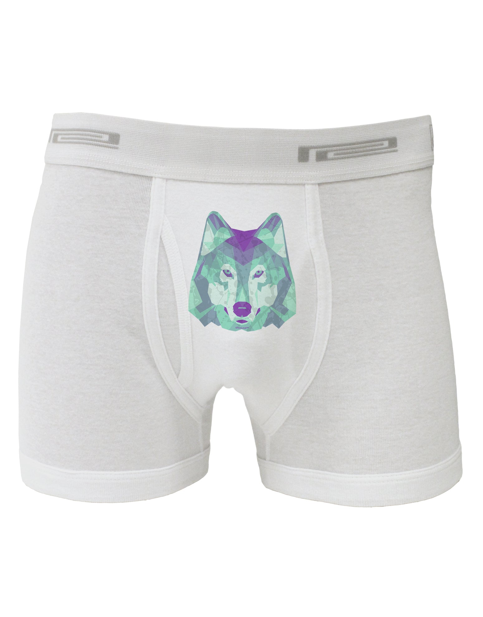 Geometric Wolf Head Boxer Briefs by TooLoud-Boxer Briefs-TooLoud-White-Small-Davson Sales