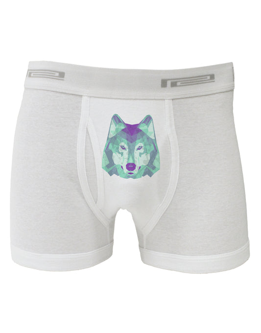 Geometric Wolf Head Boxer Briefs by TooLoud-Boxer Briefs-TooLoud-White-Small-Davson Sales
