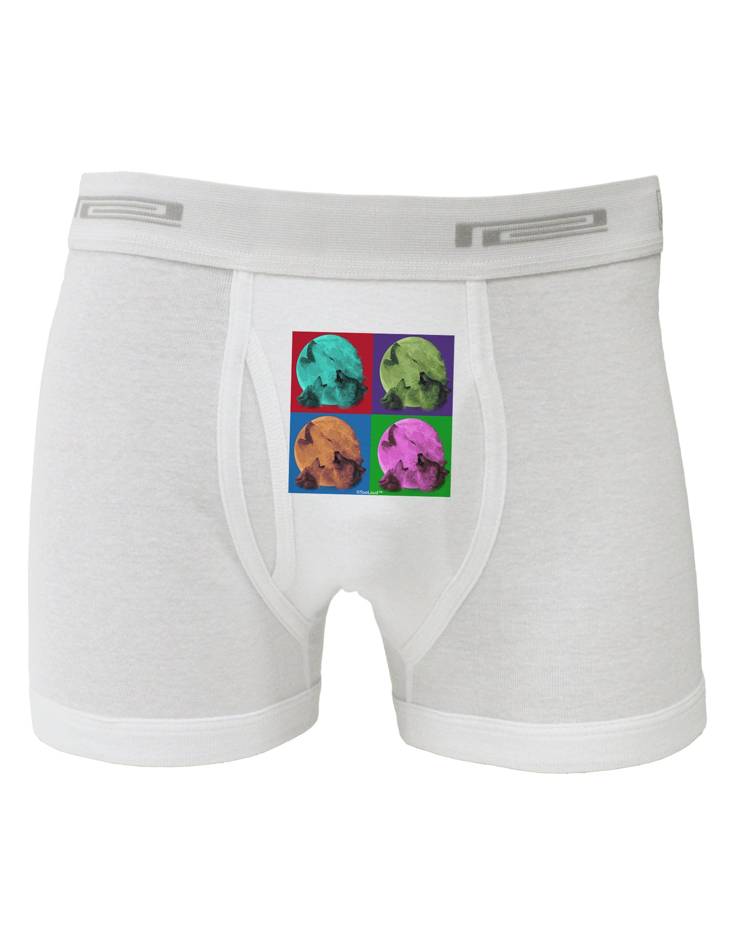 Three Wolves Howling - Pop-Art #1 Boxer Briefs by TooLoud-Boxer Briefs-TooLoud-White-Small-Davson Sales