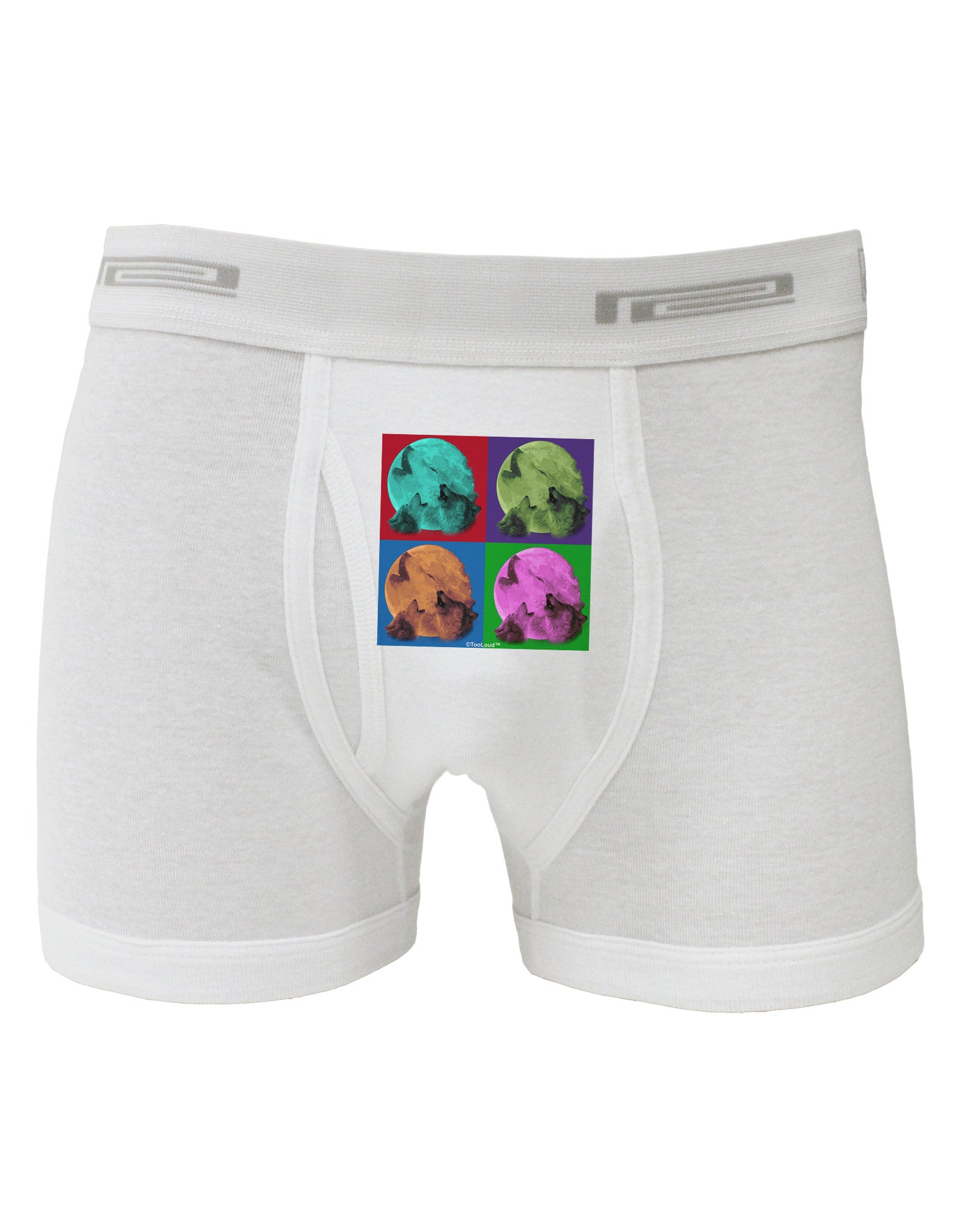Three Wolves Howling - Pop-Art #1 Boxer Briefs by TooLoud-Boxer Briefs-TooLoud-White-Small-Davson Sales