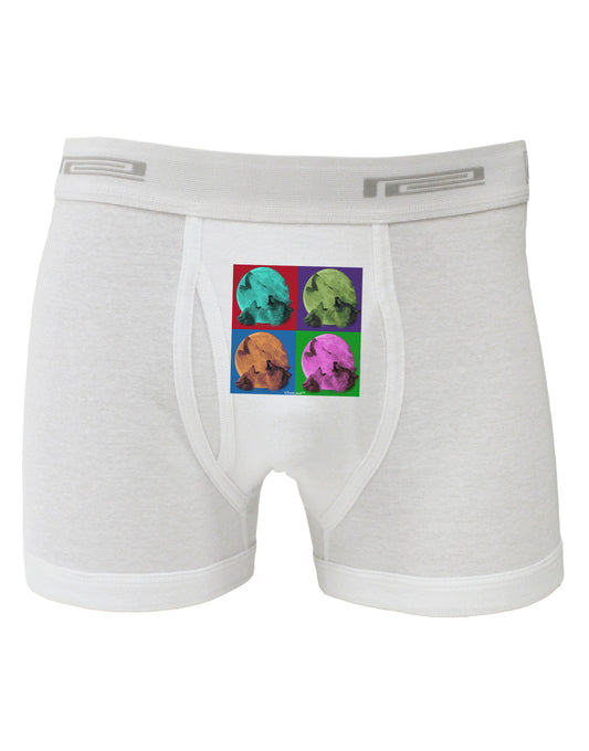 Three Wolves Howling - Pop-Art #1 Boxer Briefs by TooLoud-Boxer Briefs-TooLoud-White-Small-Davson Sales