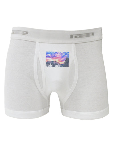 CO Rainbow Sunset Watercolor Text Boxer Briefs-Boxer Briefs-TooLoud-White-Small-Davson Sales