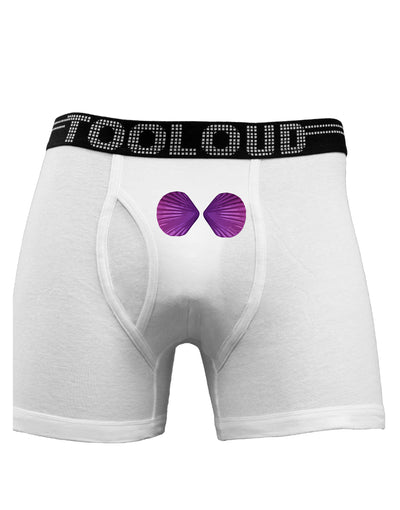 Mermaid Shell Bra Purple Boxer Briefs by TooLoud-Boxer Briefs-TooLoud-White-Small-Davson Sales