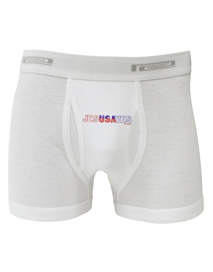 JesUSAves - Jesus Saves USA Design Boxer Briefs by TooLoud-Boxer Briefs-TooLoud-White-Small-Davson Sales