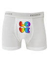 Rainbow LOVE Text Boxer Briefs by TooLoud-Boxer Briefs-TooLoud-White-Small-Davson Sales