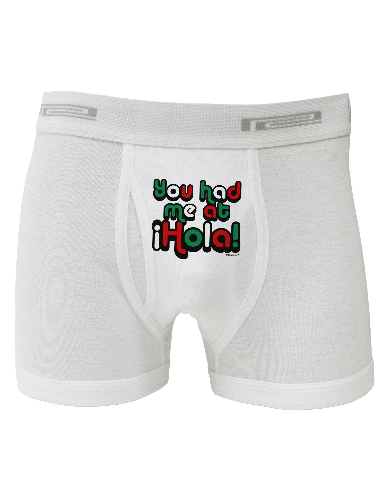 You Had Me at Hola - Mexican Flag Colors Boxer Briefs by TooLoud-Boxer Briefs-TooLoud-White-Small-Davson Sales