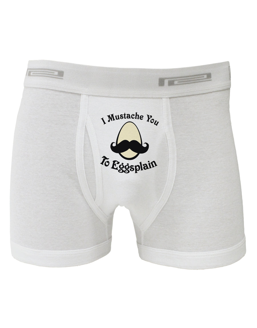 I Mustache You To Eggsplain Boxer Briefs-Boxer Briefs-TooLoud-White-Small-Davson Sales