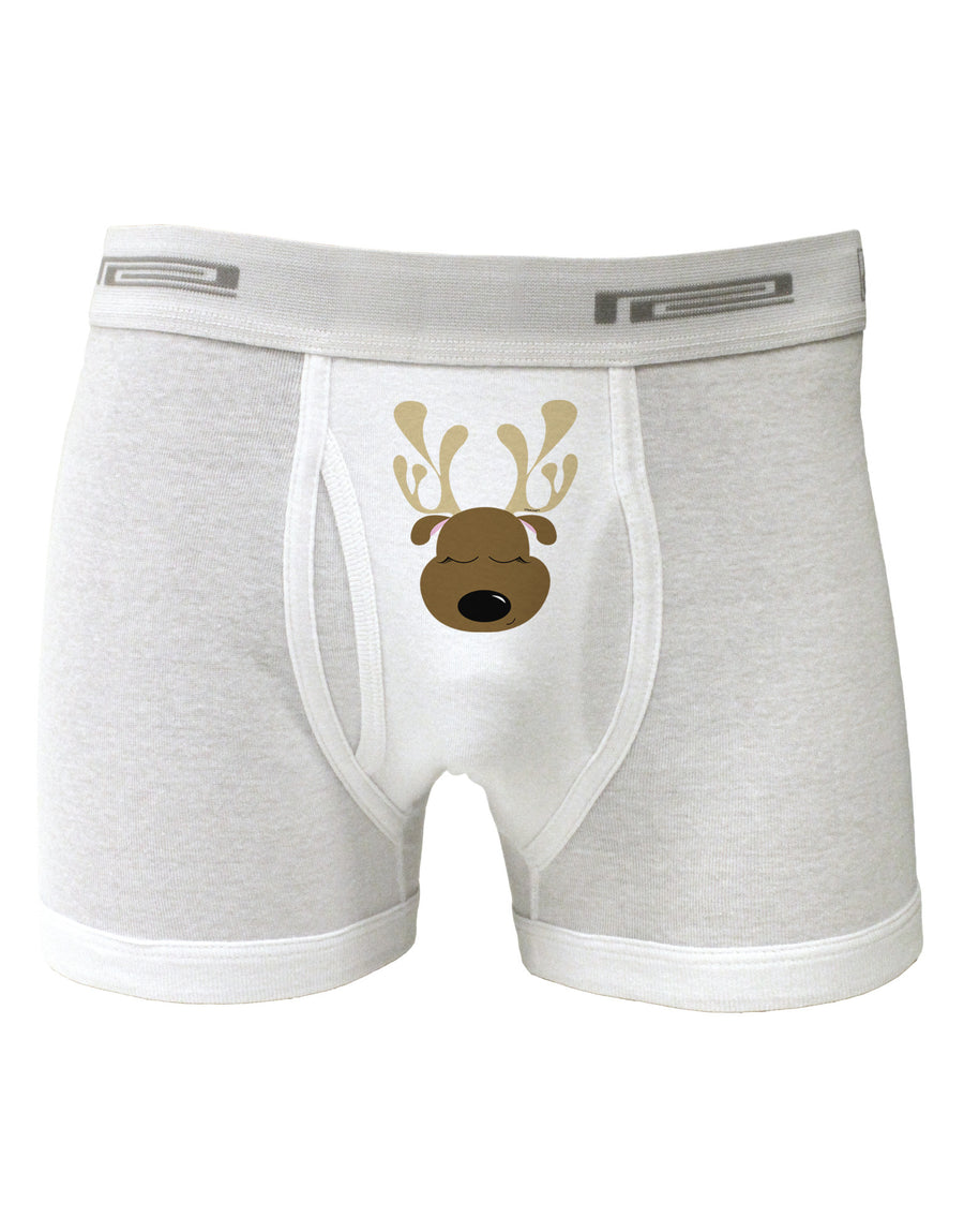 Cute Reindeer Face Christmas Boxer Briefs-Boxer Briefs-TooLoud-White-Small-Davson Sales