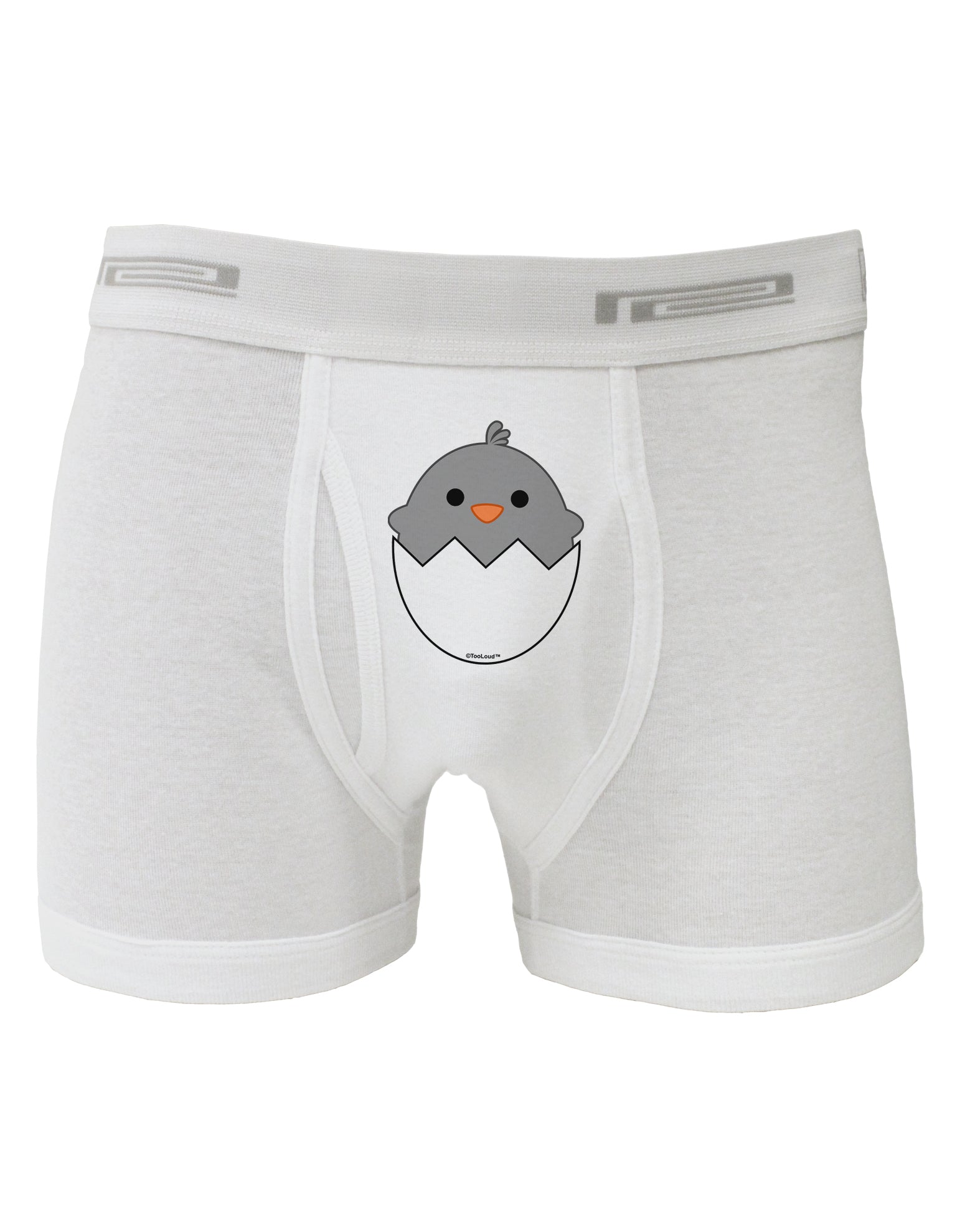 Cute Hatching Chick - Gray Boxer Briefs by TooLoud-Boxer Briefs-TooLoud-White-Small-Davson Sales