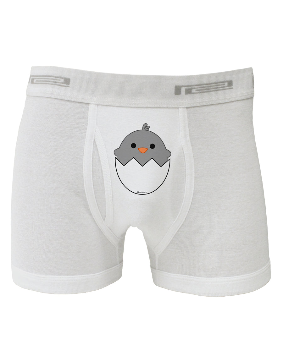 Cute Hatching Chick - Gray Boxer Briefs by TooLoud-Boxer Briefs-TooLoud-White-Small-Davson Sales