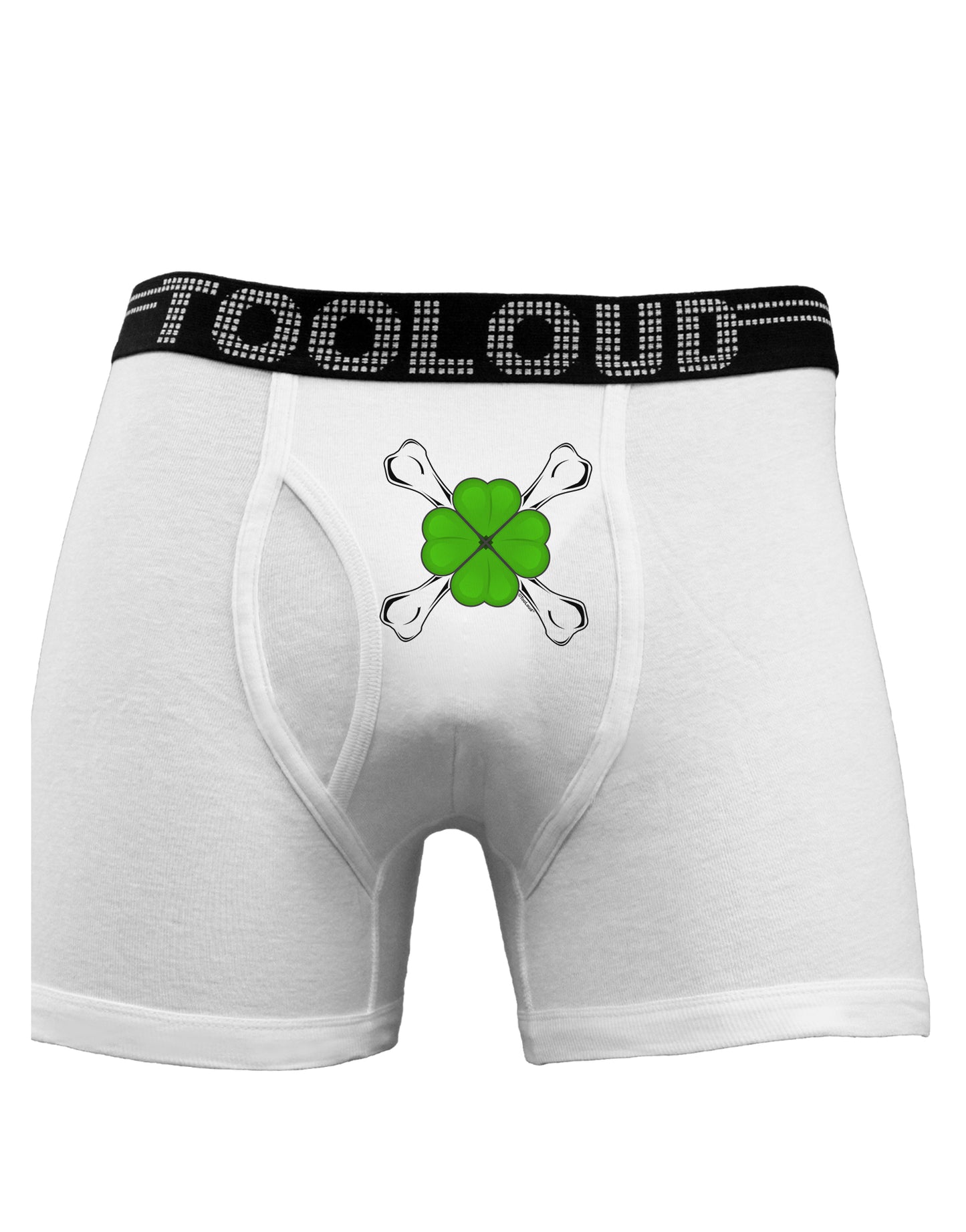 Clover and Crossbones Boxer Briefs by TooLoud-Boxer Briefs-TooLoud-White-Small-Davson Sales