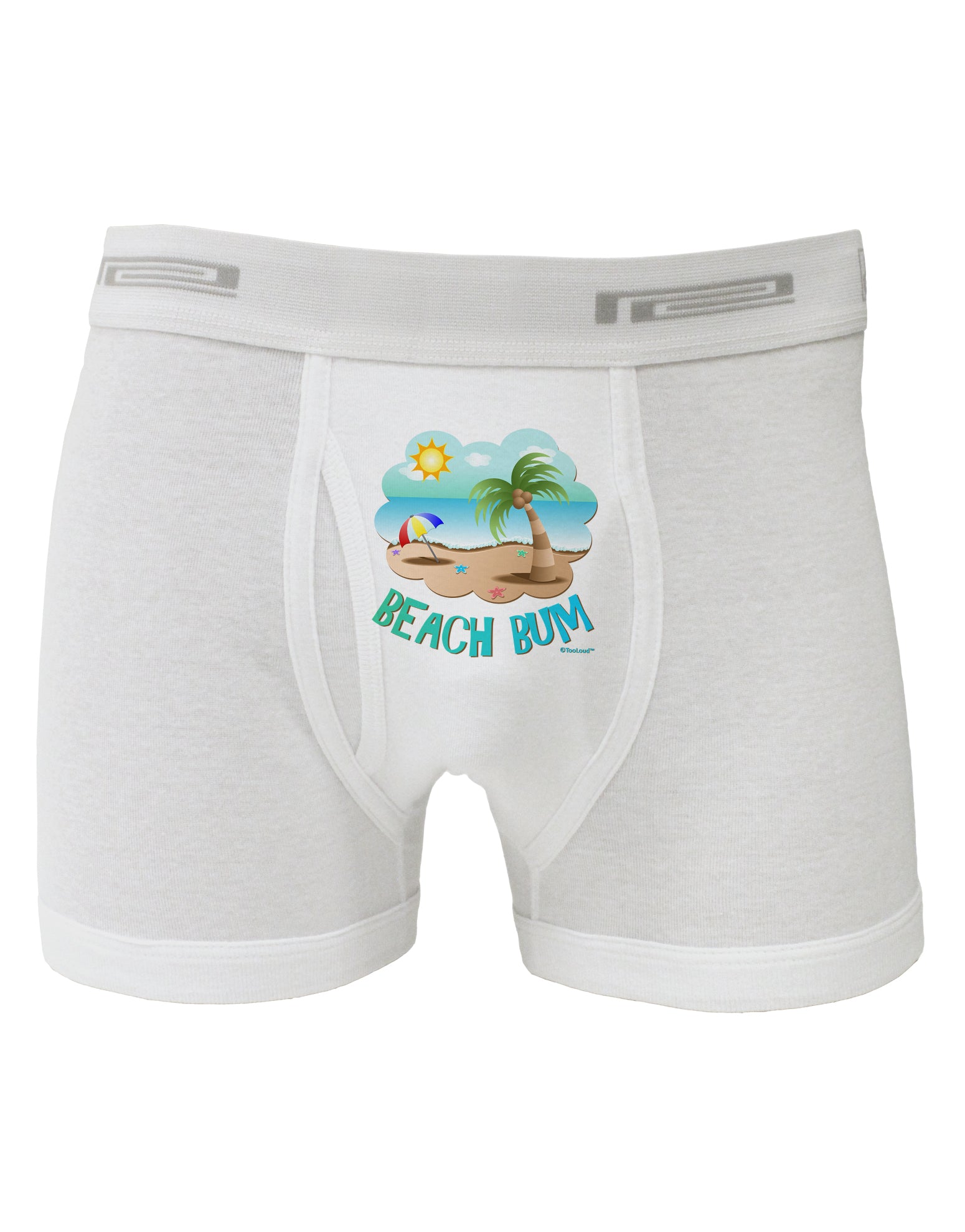Fun Summer Beach Scene - Beach Bum Boxer Briefs by TooLoud-Boxer Briefs-TooLoud-White-Small-Davson Sales