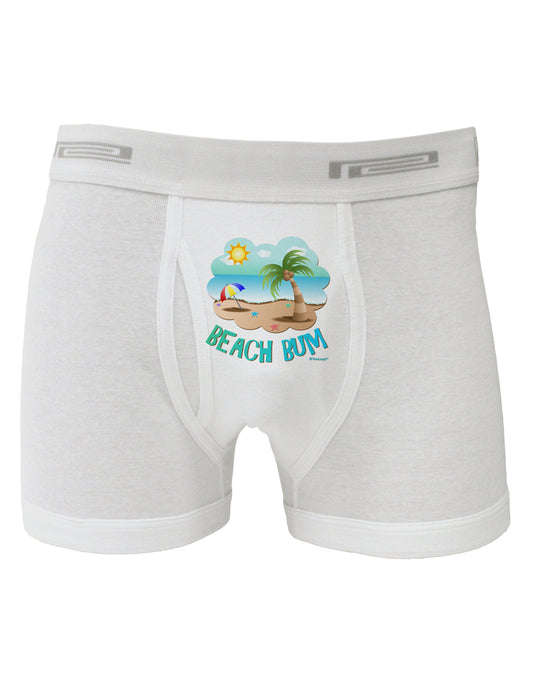 Fun Summer Beach Scene - Beach Bum Boxer Briefs by TooLoud-Boxer Briefs-TooLoud-White-Small-Davson Sales